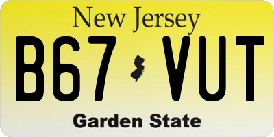 NJ license plate B67VUT