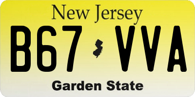 NJ license plate B67VVA