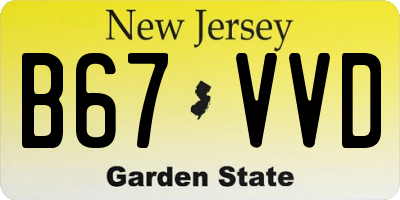NJ license plate B67VVD
