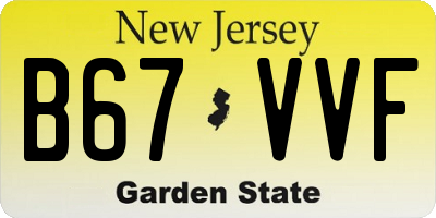 NJ license plate B67VVF