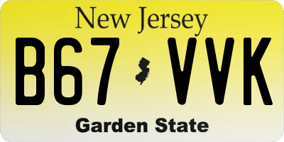 NJ license plate B67VVK
