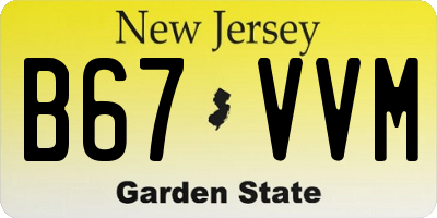 NJ license plate B67VVM