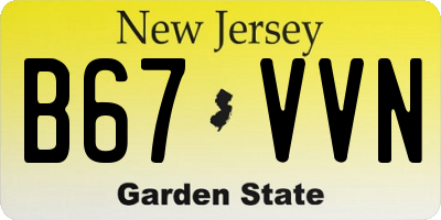 NJ license plate B67VVN