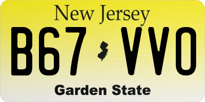 NJ license plate B67VVO