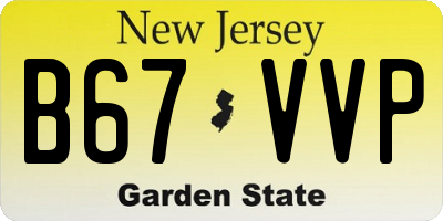 NJ license plate B67VVP