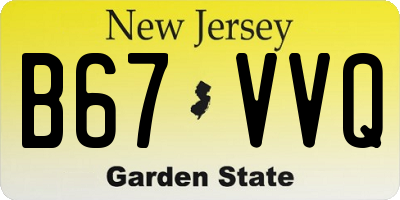 NJ license plate B67VVQ