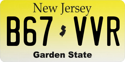 NJ license plate B67VVR
