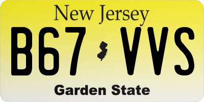 NJ license plate B67VVS
