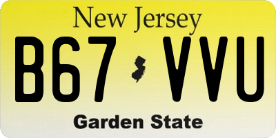 NJ license plate B67VVU