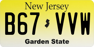 NJ license plate B67VVW