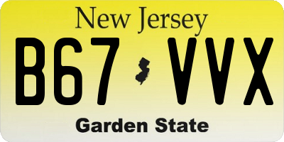 NJ license plate B67VVX