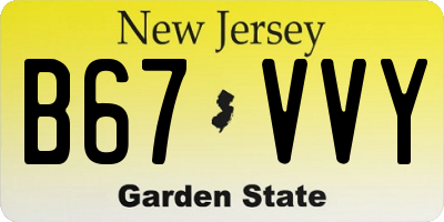 NJ license plate B67VVY