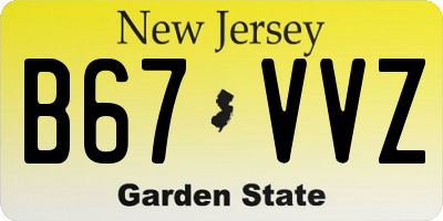 NJ license plate B67VVZ