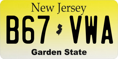 NJ license plate B67VWA
