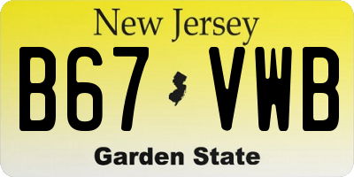 NJ license plate B67VWB