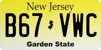 NJ license plate B67VWC