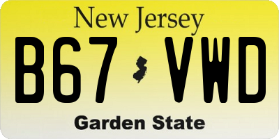 NJ license plate B67VWD