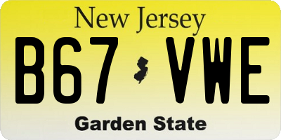 NJ license plate B67VWE