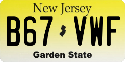 NJ license plate B67VWF