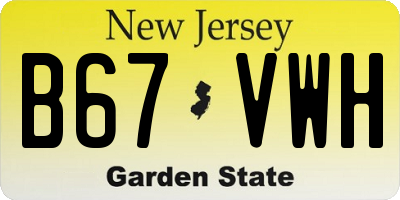 NJ license plate B67VWH