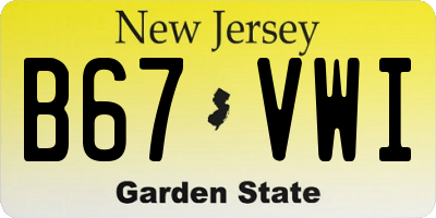 NJ license plate B67VWI