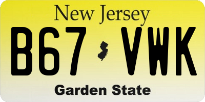 NJ license plate B67VWK