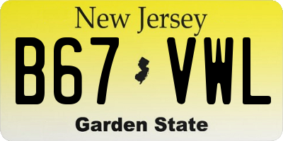 NJ license plate B67VWL