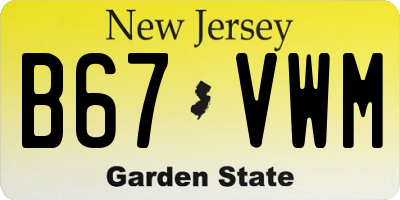 NJ license plate B67VWM