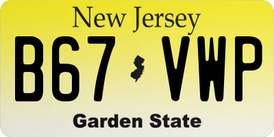 NJ license plate B67VWP