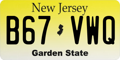 NJ license plate B67VWQ