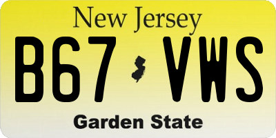 NJ license plate B67VWS