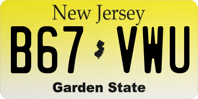 NJ license plate B67VWU