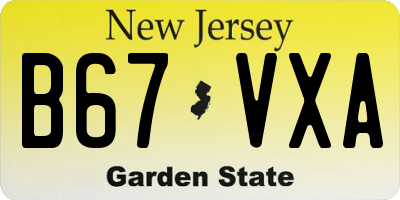 NJ license plate B67VXA