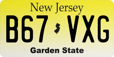 NJ license plate B67VXG