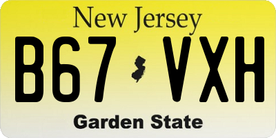 NJ license plate B67VXH