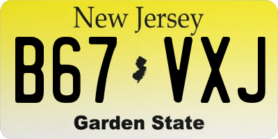 NJ license plate B67VXJ