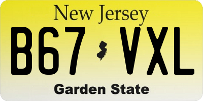 NJ license plate B67VXL