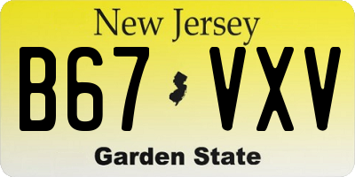 NJ license plate B67VXV