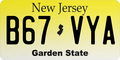 NJ license plate B67VYA