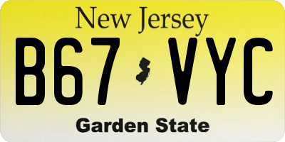 NJ license plate B67VYC