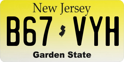 NJ license plate B67VYH