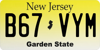 NJ license plate B67VYM