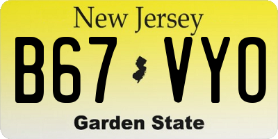 NJ license plate B67VYO