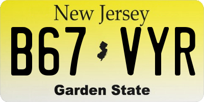 NJ license plate B67VYR