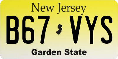 NJ license plate B67VYS