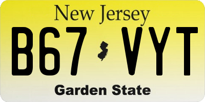 NJ license plate B67VYT