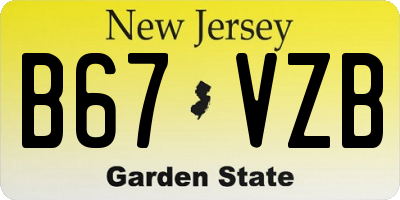 NJ license plate B67VZB