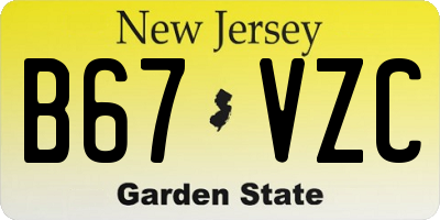 NJ license plate B67VZC