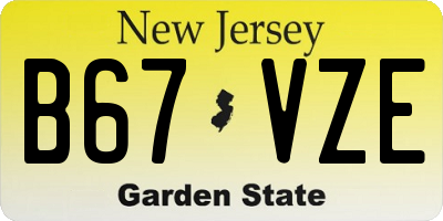 NJ license plate B67VZE