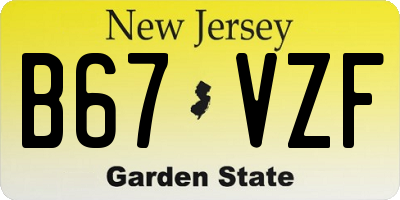 NJ license plate B67VZF